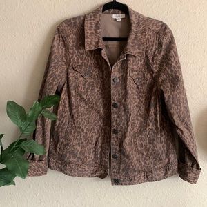 Leopard print denim jacket